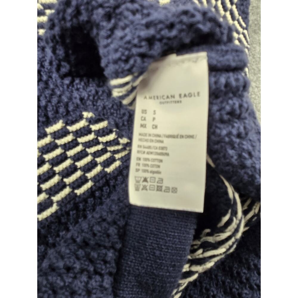 American Eagle Small Knitted Polo Shirt Striped #713 - Picture 6 of 7